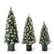 Set of 2/3 4ft/5ft/6ft Pre-Lit Pine Artificial Christmas Porch Tree with Decorative Urn Pot